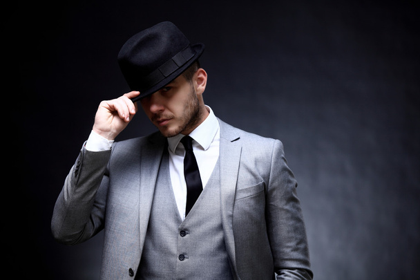 Portrait of handsome stylish man in elegant suit - Photo, Image