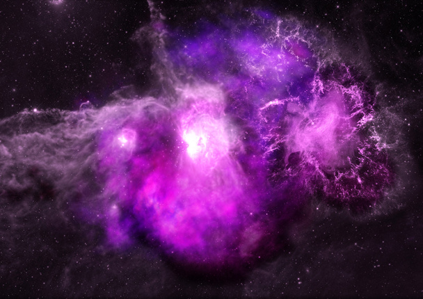 紫の煙 星輝く光と美しい宇宙 ロイヤリティフリー写真 画像素材