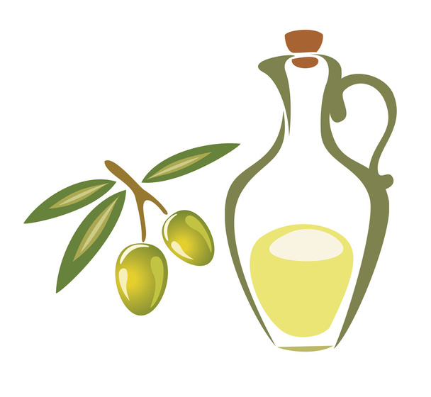 Stylized olive symbol, icon isolated vector illustration on a wh - Διάνυσμα, εικόνα