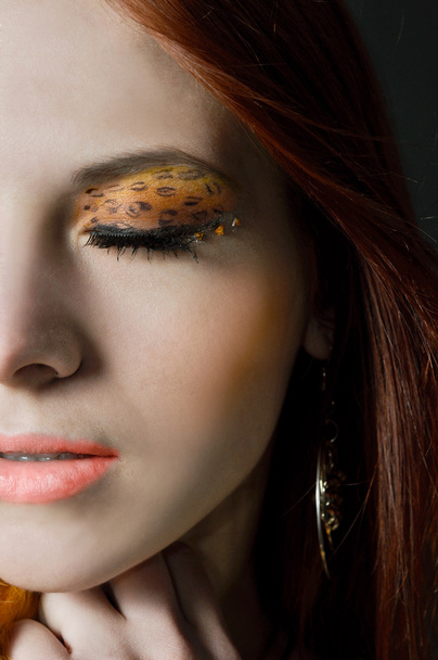 Maquillage des yeux léopard
 - Photo, image