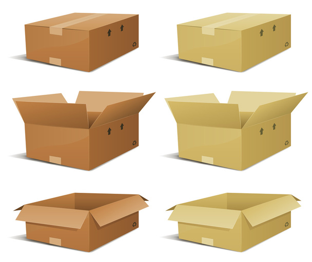 Cardboard Box Delivery Set - Vector, Image
