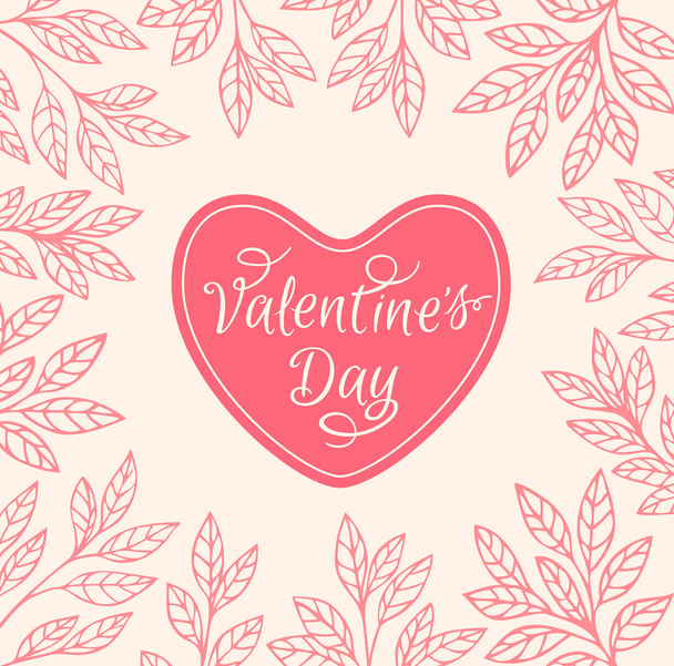 Decorative floral background with heart - Vector, Image