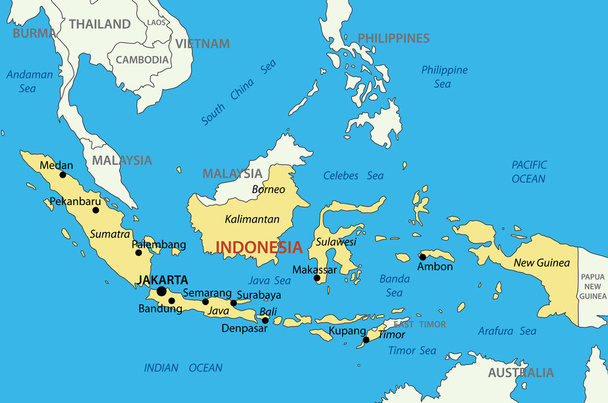 Endonezya Cumhuriyeti - vektör harita - Vektör, Görsel