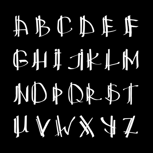 hand drawn alphabet - Вектор,изображение