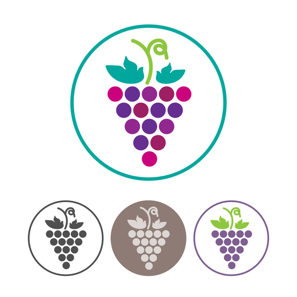 Grapes Icons and Logo Set - Vektör, Görsel