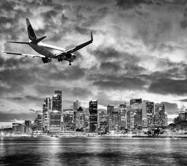 avion atterrissant au-dessus de Sydney
 - Photo, image