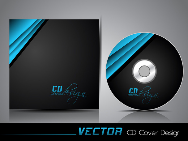 Folded glossy ribbon CD cover,for more business card of this typ - Vector, Imagen