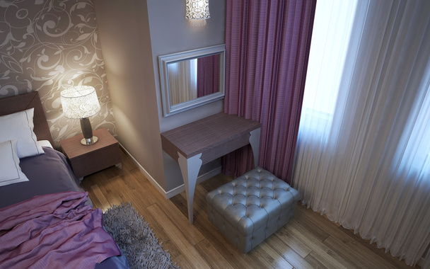 Стол для одежды в спальне в стиле ар-деко
 - Фото, изображение