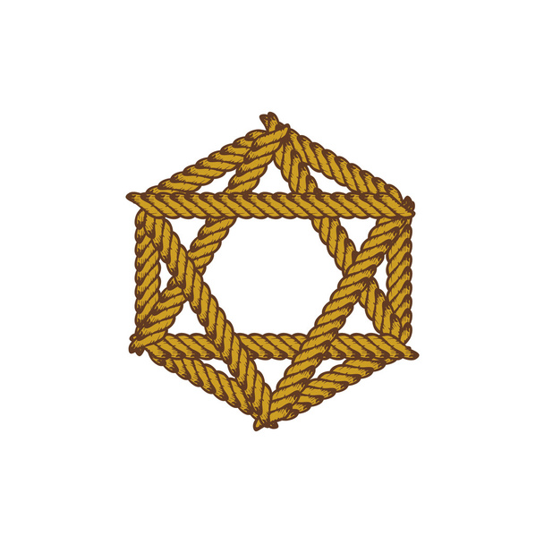 Brown rope star - Vector, Image