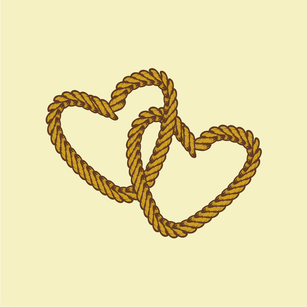 Couple love rope hearts - Vector, Image