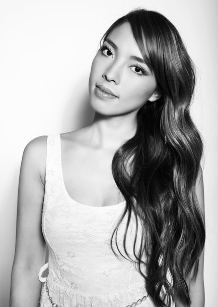 beautiful young asian woman with long hair - Foto, Imagem