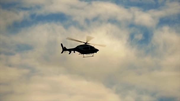 Ελικόπτερο της αστυνομίας που φέρουν από ασφάλεια φόντο - Πλάνα, βίντεο