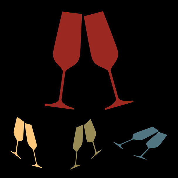 スパーク リング シャンパン グラス - ベクター画像