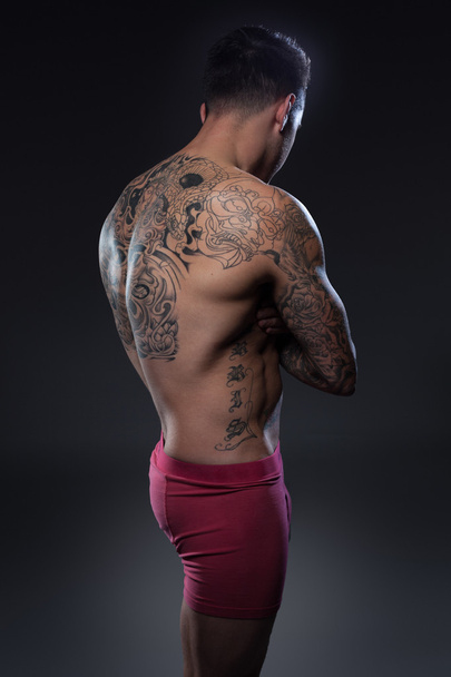 shirtless tattoed man - Photo, Image