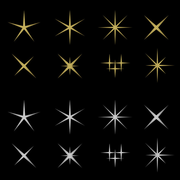 Golden and silver sparkles - Vector, Image