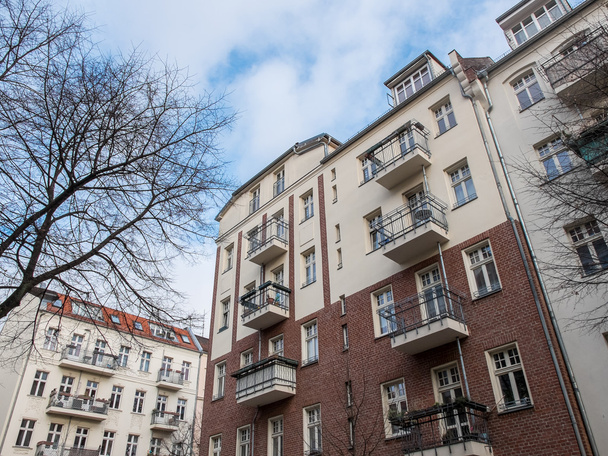 Apartment Buildings with Balconies in Neighborhood - Photo, Image