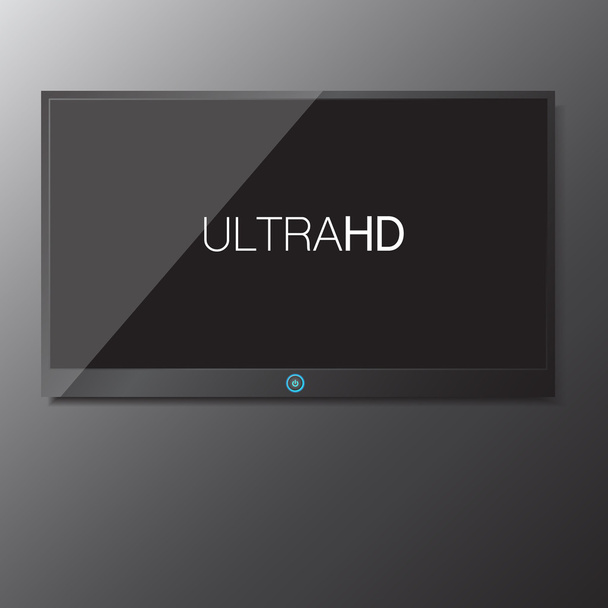 LED / LCD TV screen hanging on grey background isolate vector illustration eps 10 - Vector, Imagen