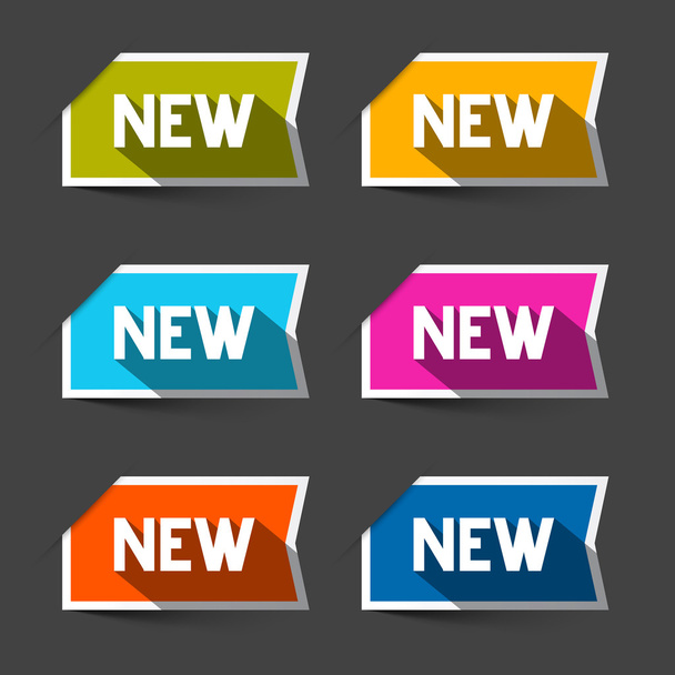 New Retro Paper Vector Labels - Stickers Set  - Vector, Image