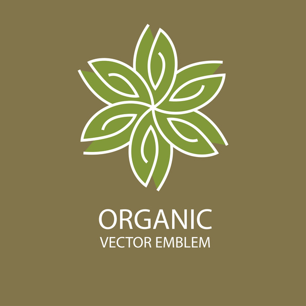 Vektör soyut organik amblemi, anahat monogram, çiçek simgesi - Vektör, Görsel