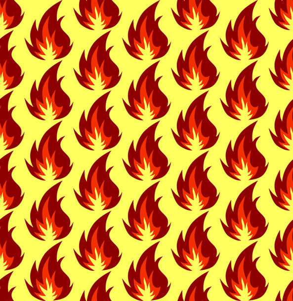 Fire symbols seamless pattern. Vector illustration. - Vector, Image