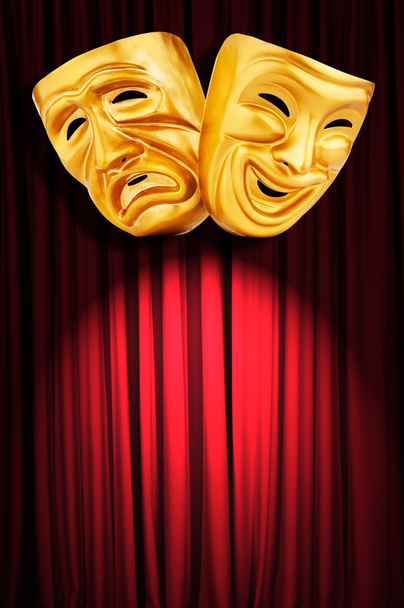 Conceito de performance de teatro com máscaras
 - Foto, Imagem