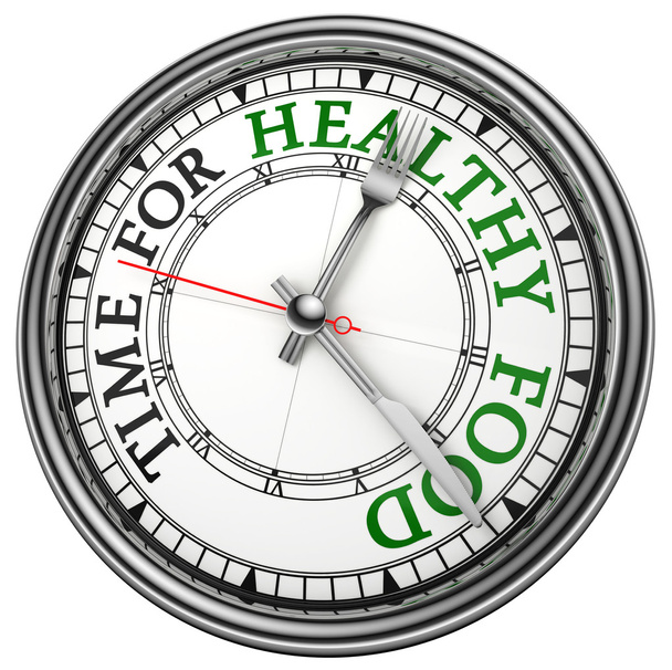 czas na zdrowe jedzenie koncepcja zegara - Zdjęcie, obraz