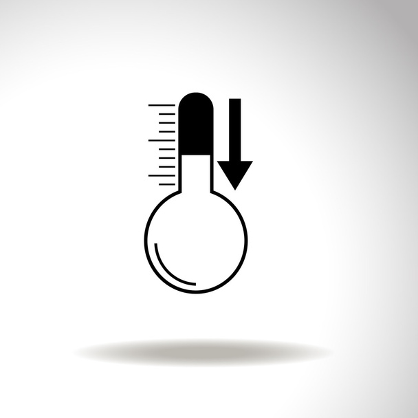 Thermometer icon with arrov down. Vector. - Vector, Image