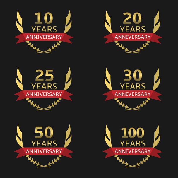 Golden Anniversary labels - Vector, Image