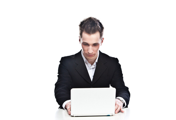 Man with laptop - Фото, изображение