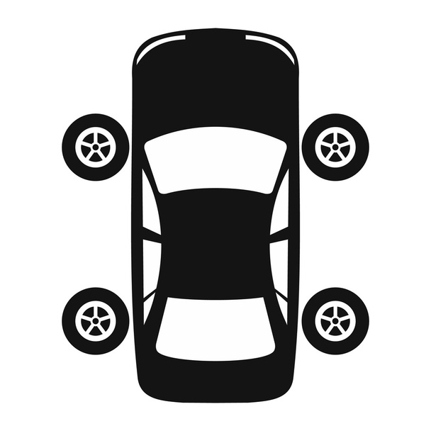 Service and repair car wheel flat icon - Вектор, зображення