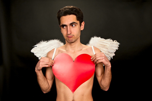 Glamour man with white wings. - Foto, Bild