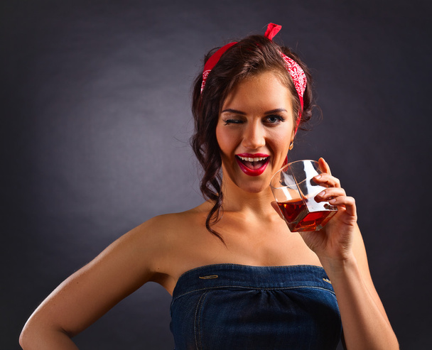 woman with whiskey  - Photo, image