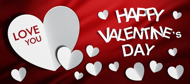 Feliz día de San Valentín, fondo rojo
 - Foto, Imagen