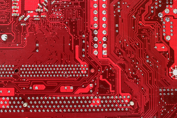 Close up of computer circuit motherboard - Fotoğraf, Görsel