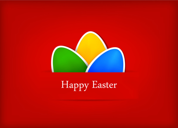 Vector greeting card with eggs, dedicated to Happy Easter - Vector, Image
