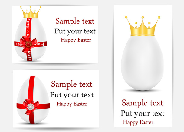 Vector greeting card with eggs, dedicated to Happy Easter - Vettoriali, immagini