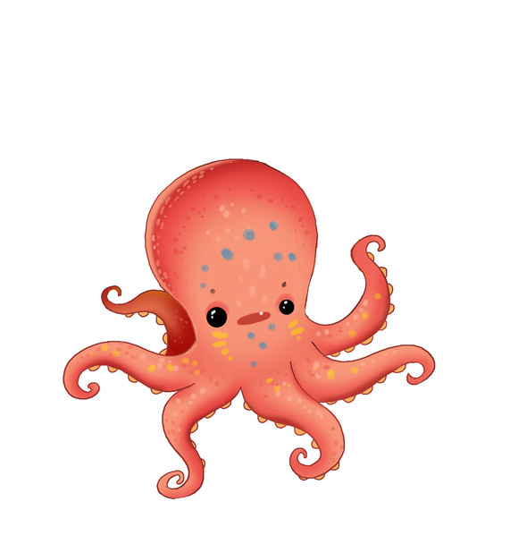 cute octopus cartoon - Фото, зображення