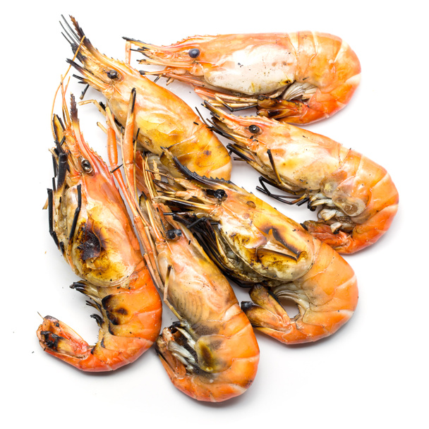 Grilled prawn on white background - Photo, Image
