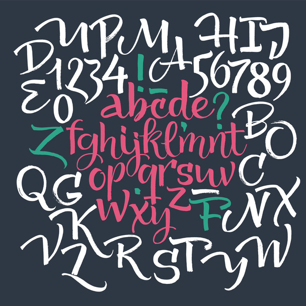 Vector alphabet. Hand drawn letters. Letters of the alphabet written with a brush. - Vector, Image