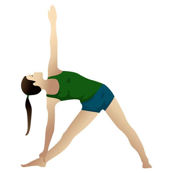 Mujer joven practicando yoga, pose triangular
 - Foto, Imagen