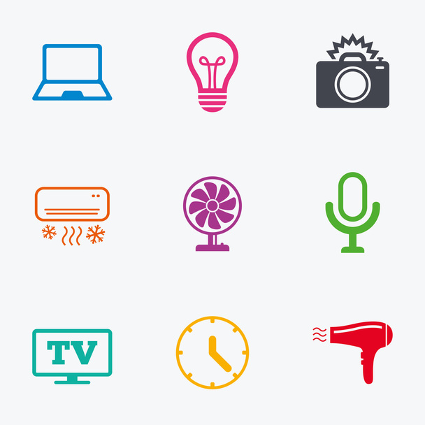 Home appliances, device icons. - Vektor, kép