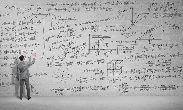 man drawing formulas - Photo, Image