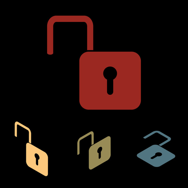 Unlock icon set - Vector, Image