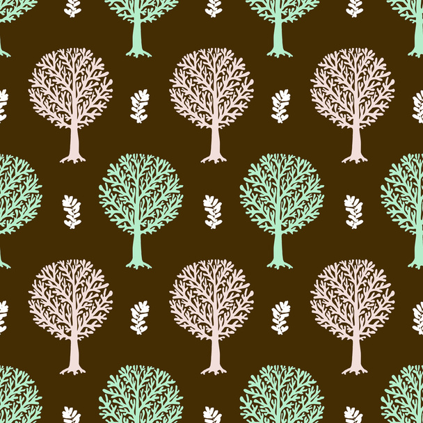 Pattern with trees - Vektori, kuva