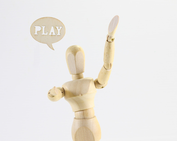Houten marionet Play woord  - Foto, afbeelding