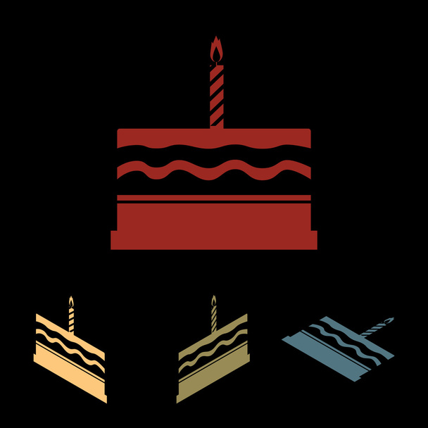 doğum günü pastası Icon set - Vektör, Görsel