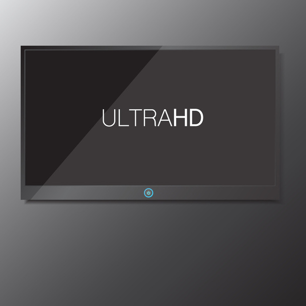 LED / LCD TV screen hanging on grey background isolate vector illustration eps 10 - Vetor, Imagem
