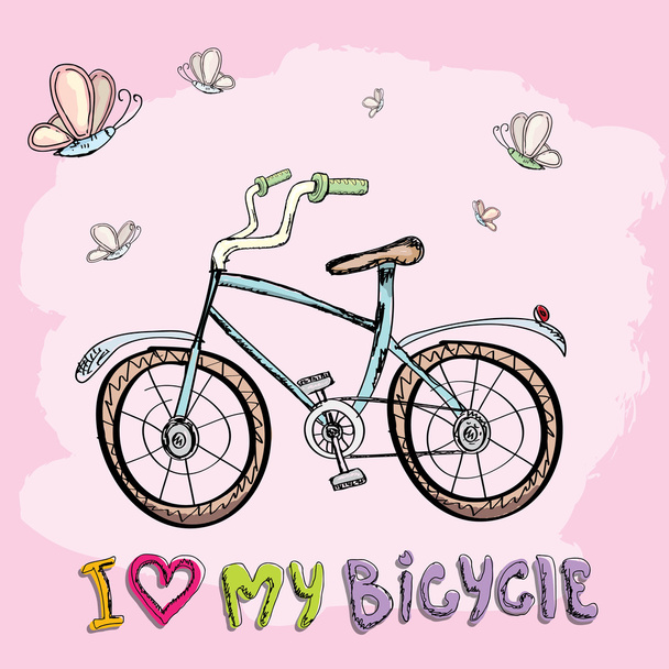 ich liebe mein Fahrradkonzept-Design. - Vektor, Bild