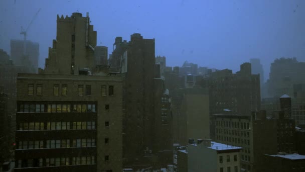 New york city épületek a hóban - Felvétel, videó