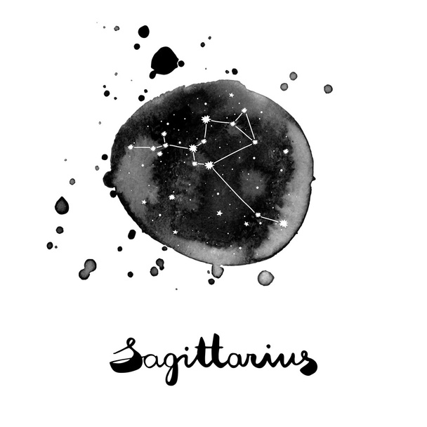 vector illustration with zodiac sign Sagittarius - Vector, Image
